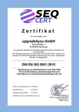 ISO 9001:2015 Qualitätsmanagement-Zertifizierung