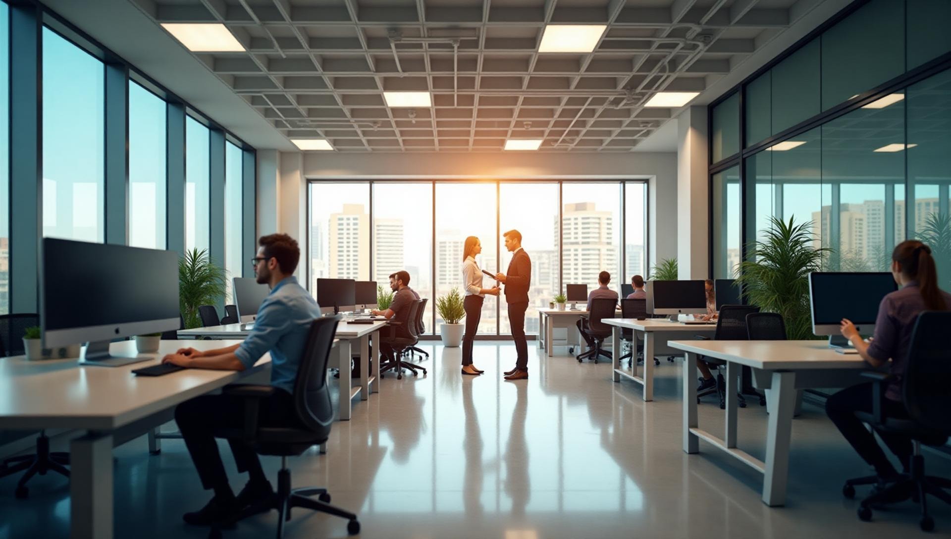 Kaufmännische Berufe - Modernes Büro und Team