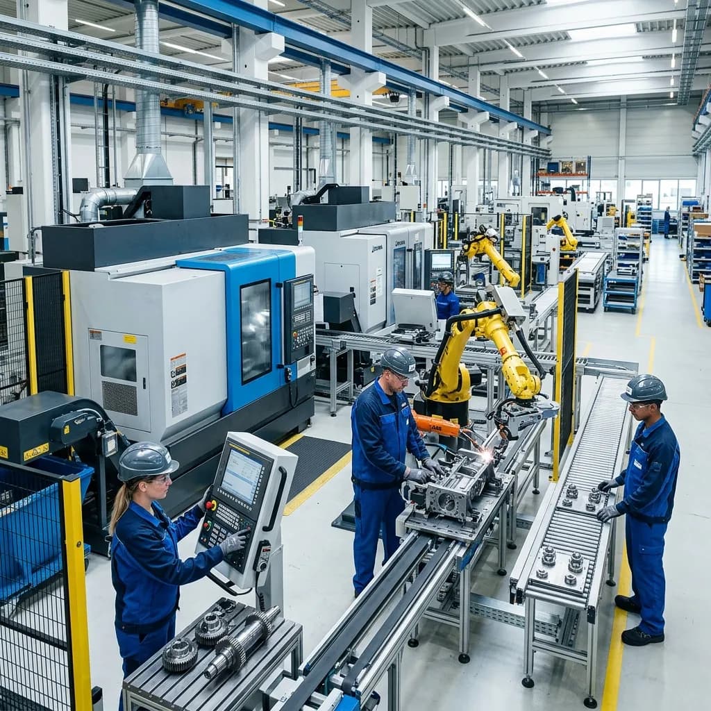 Industrie: Personal für Maschinenbau und Produktion.