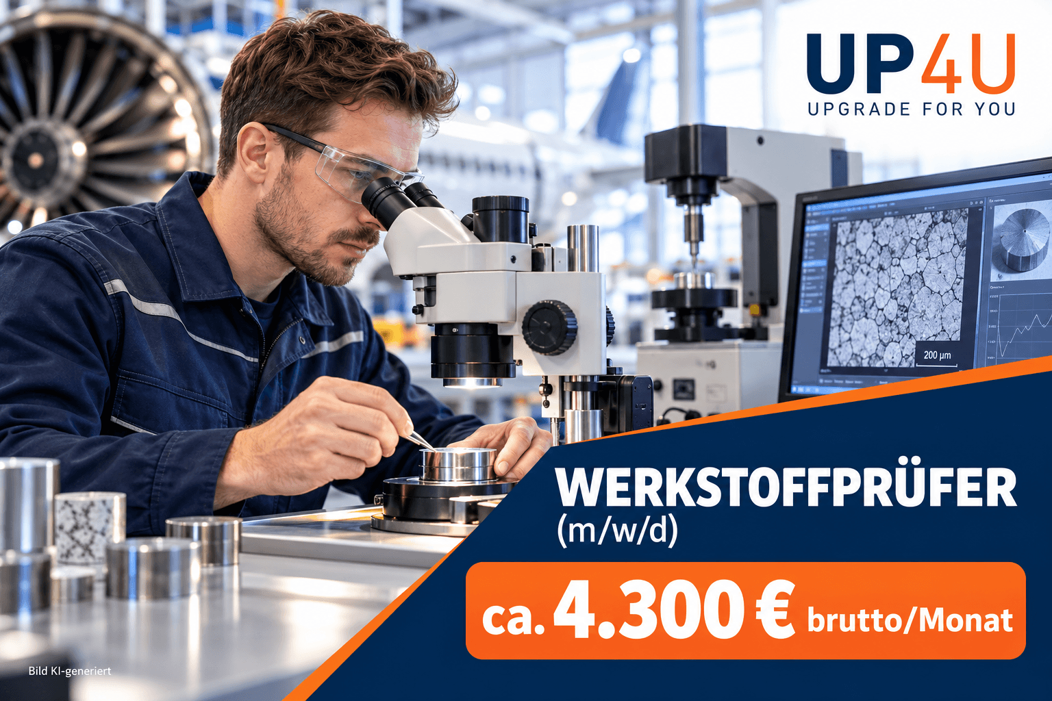Stellenangebot: Werkstoffprüfer (m/w/d) bei Lufthansa Technik Hamburg – bis 26,47 €/Std. bei Upgrade4You GmbH - Jetzt bewerben